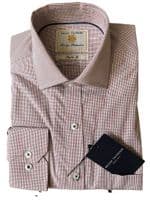 Micro Oxford Check Red Shirt by Brook Taverner - 4599AR