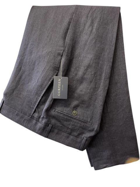 Navy Blue Linen Trouser by Gurteen - Style Lynton - 1852/34