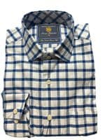 Navy Check Oxford Cotton Shirt by Brook Taverner - 4314AC