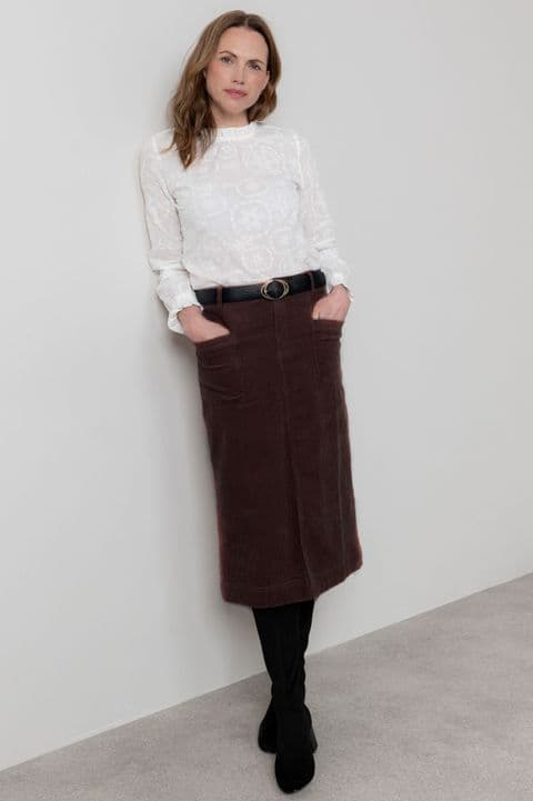 Penrose Plain Skirt by Lily & Me - Chocolate -LM25640