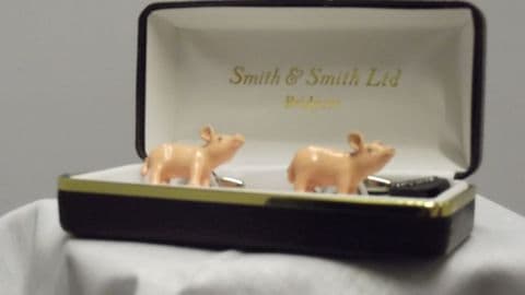 Pink Pigs Cufflinks
