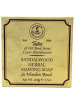 Sandalwood Herbal Shaving Soap in Wooden Bowl by Taylor of Old Bond Street - 100g