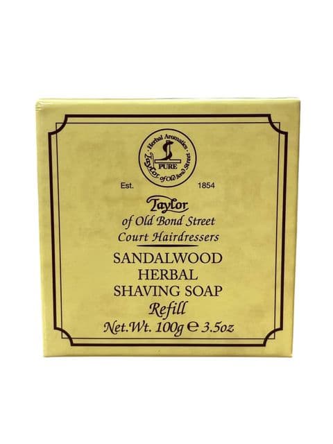Sandalwood Herbal Shaving Soap Refill by Taylor of Old Bond Street - 100g