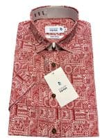 Short Sleeved Shirt by Double Two - DTLS1252  Brick Red