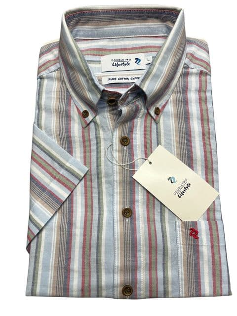 Short Sleeved Shirt by Double Two - DTLS1306-Sky Blue