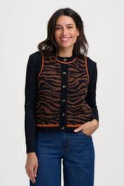 Tiger Print Waistcoat by sugarhill - K1043
