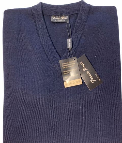 Wool Blend V Neck Sweater by Franco Ponti  - K01