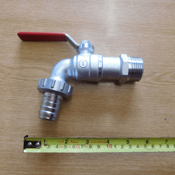 1 inch BSP Metal Tap with Hose Tail