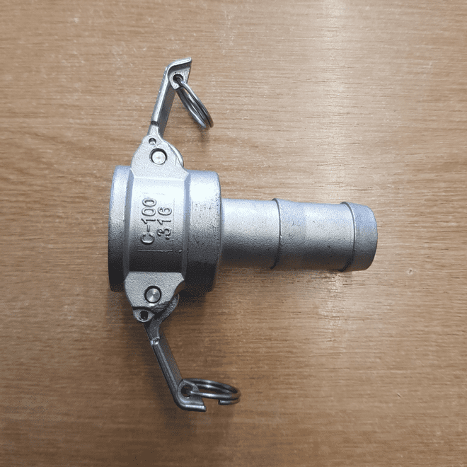 1 inch Female Stainless Steel Camlock to 25 mm Hose Tail