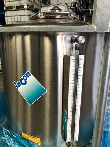 1000 Litre New Stainless Steel IBC with Sight Contents Gauge