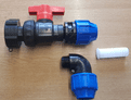 60 x 6 mm Adaptor, Ball Valve & MDPE Connector