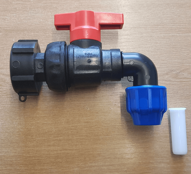 60 x 6 mm Adaptor, Ball Valve & MDPE Connector
