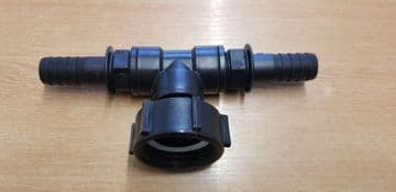 60 x 6 mm IBC Adaptor Tee piece to 25 mm Hose Tails