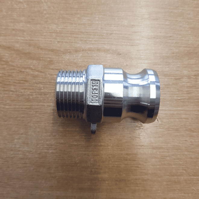 Stainless Steel 1 inch BSP male to 1 inch Male Camlock
