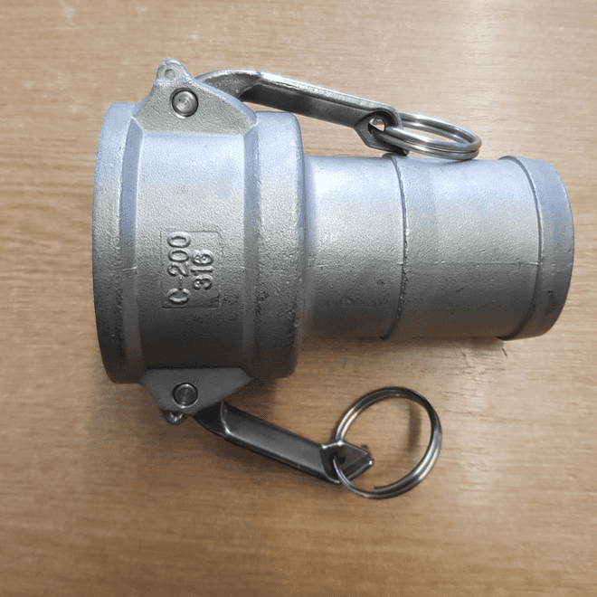 Stainless Steel 2 inch Female Camlock to 50 mm Hose Tail