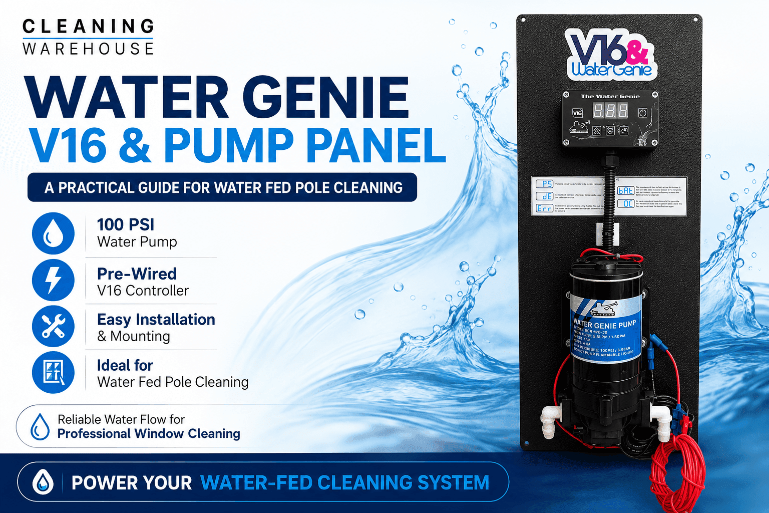 Water Genie V16 & Pump Panel: A Practical Guide for Water Fed Pole Cleaning