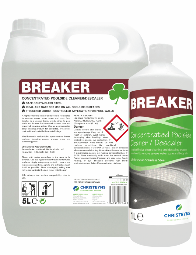 Christeyns Breaker Concentrated Poolside Cleaner & Descaler 5L
