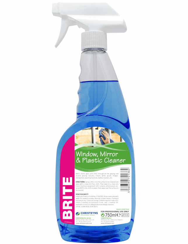Christeyns Brite - Glass and Plastic Cleaner 750ml (Clover)