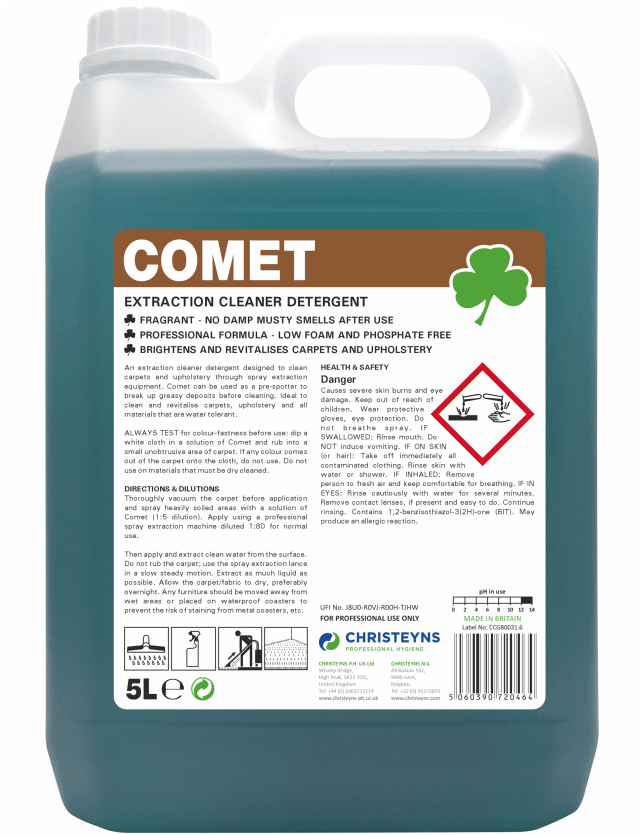 Christeyns Comet - Extraction Carpet Cleaner Detergent (Clover)
