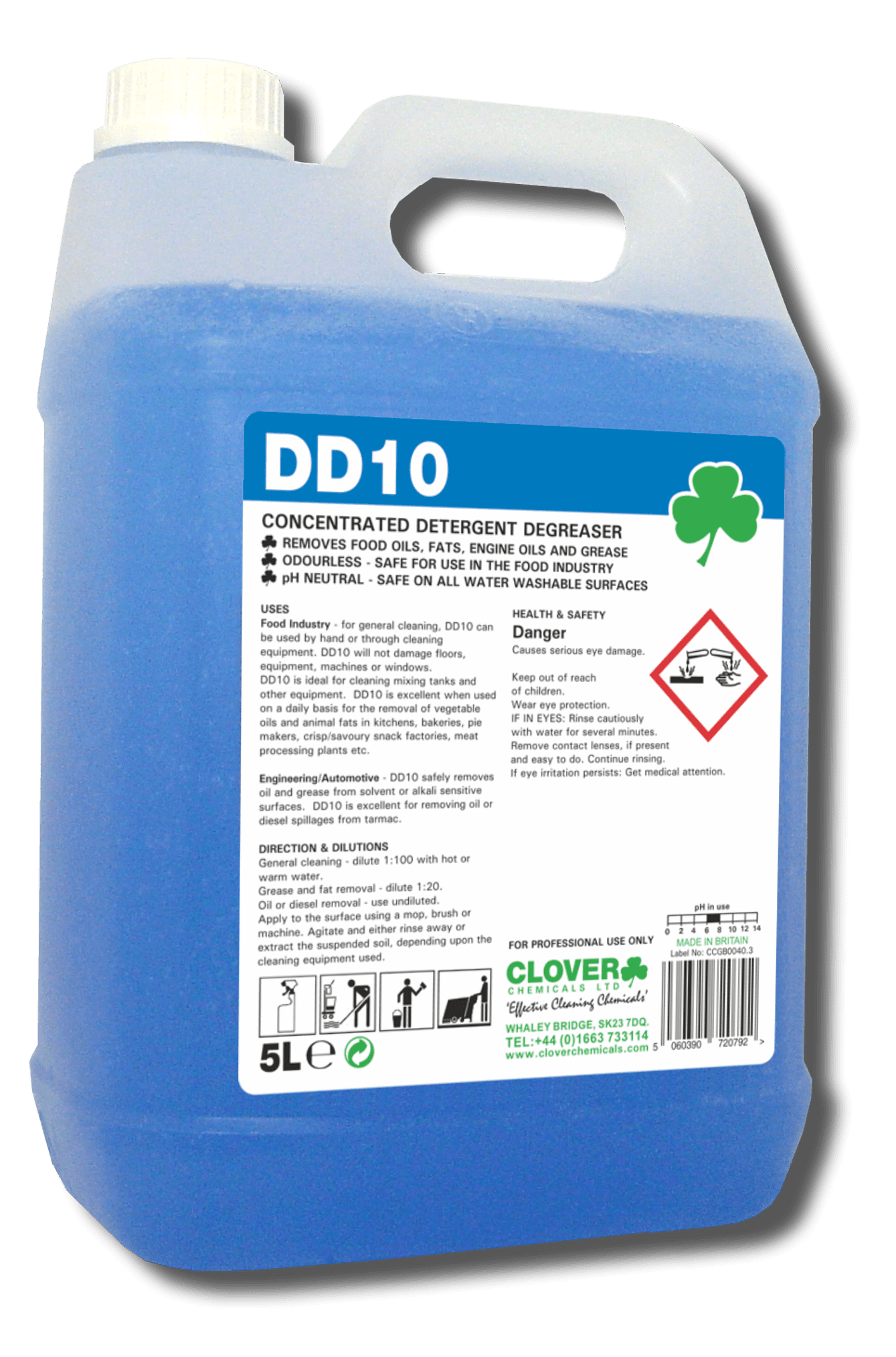 Christeyns DD10 - Concentrated Detergent Degreaser Clover