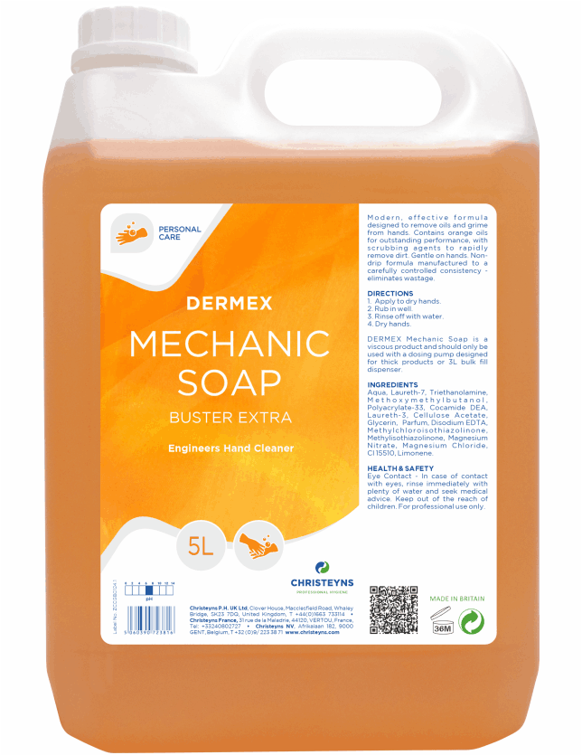 Christeyns Dermex Mechanic Soap Engineers Hand Cleaner 5L (Clover Buster Extra)