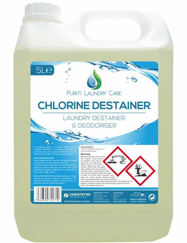 Christeyns Puriti Chlorine Destainer 5L (Clover)