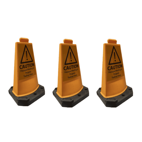 Heavy Duty Caution Cones x3 Pressure Washing