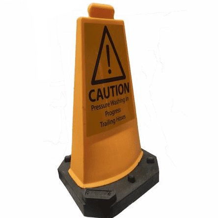 Heavy duty Pressure washing in progress cone