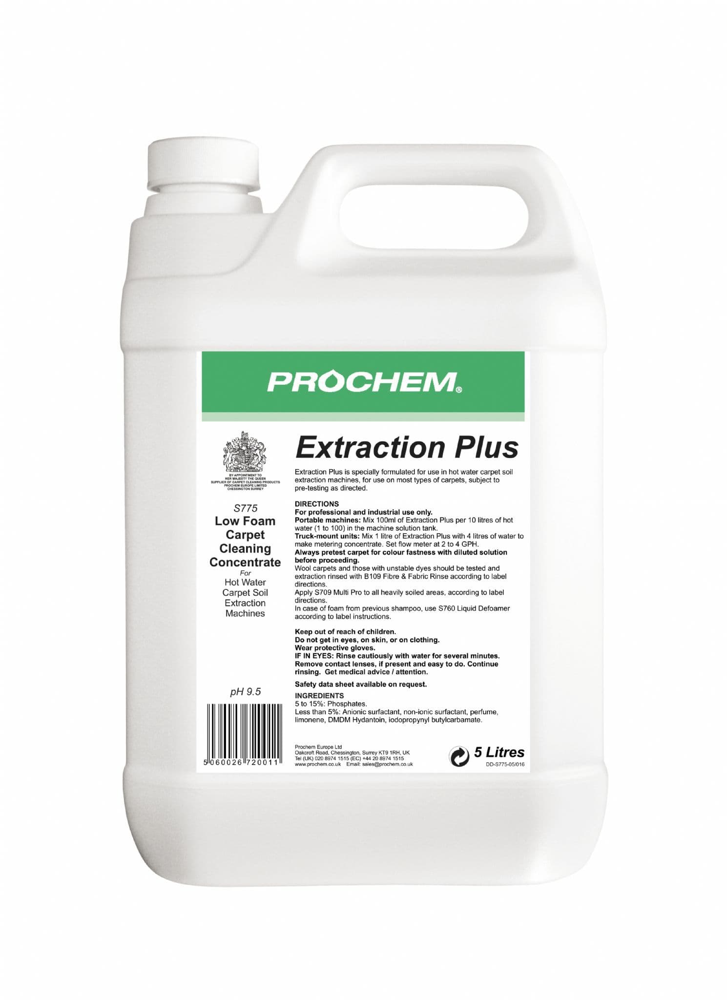 Prochem Extraction Plus Carpet Extraction Cleaner Detergent 5L