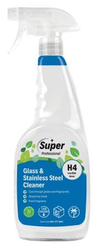 Super Glass & Stainless Steel Cleaner H4 750ml