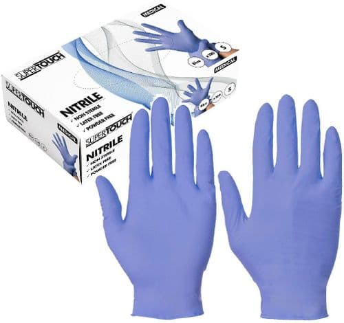 Supertouch Blue Nitrile Powder Free Gloves - Pack of 100