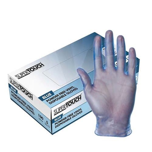 Supertouch Blue Powder Free Vinyl Gloves