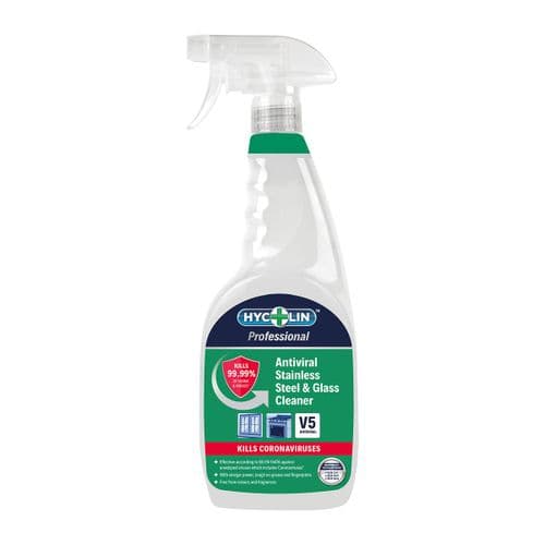 V5 Hycolin Professional Antiviral Stainless Steel & Glass Cleaner 750ml