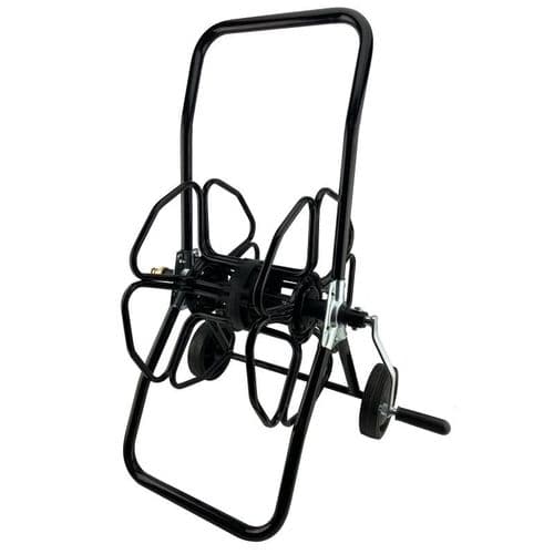 Wheeled heavy metal hose reel 100m