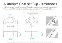 Aluminium Goal Net Clips - Slot Net Fixing - Universal Net Goalpost Net Fixing