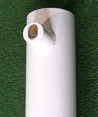 Goalpost upright (eight foot) 76mm dia steel anti-vandal twist & lock goal