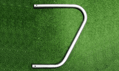 SET OF SMALL STEEL GOALPOST NET SUPPORTS FOR FIXED POSITION GOALS