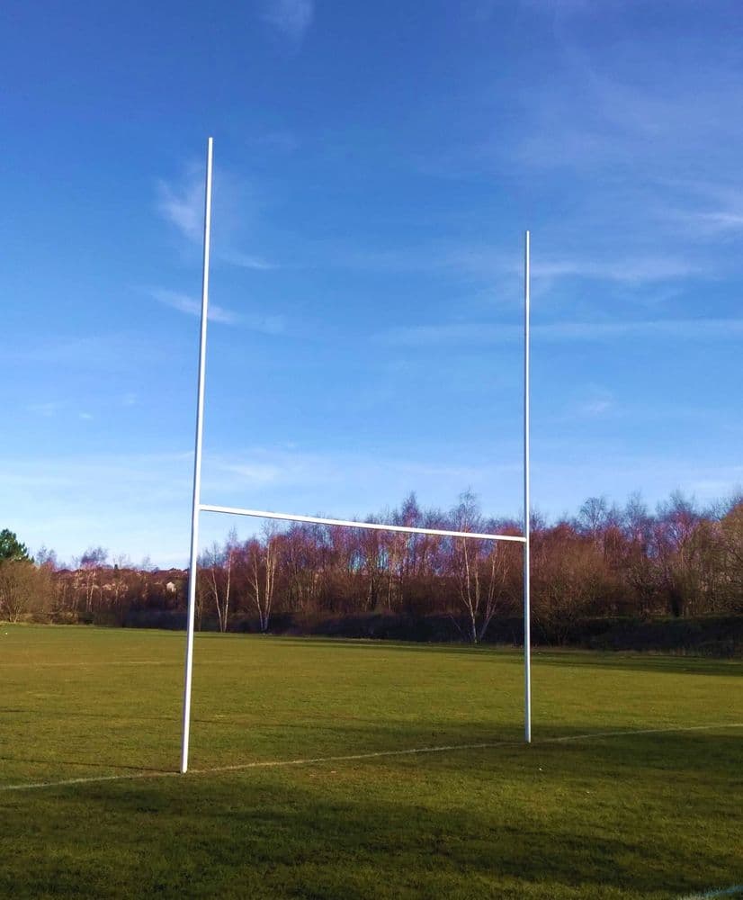 Youth Rugby Posts 5.6m high x 4.6m wide Aluminium fixed position