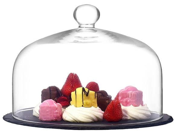 Cake Dome And Slate Board 29cm , Solavia Glassware Cake Protection