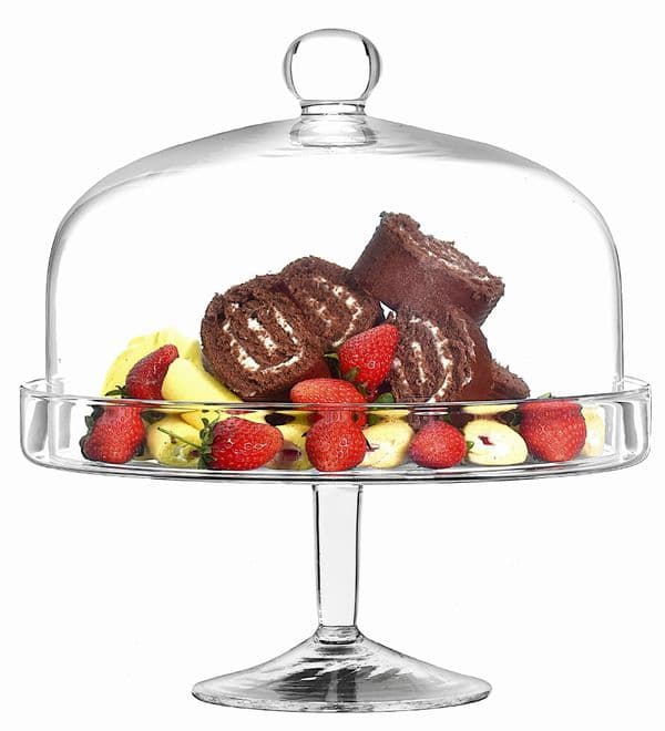Case Stand & Dome 32cm- Solavia Glassware Cake Storage