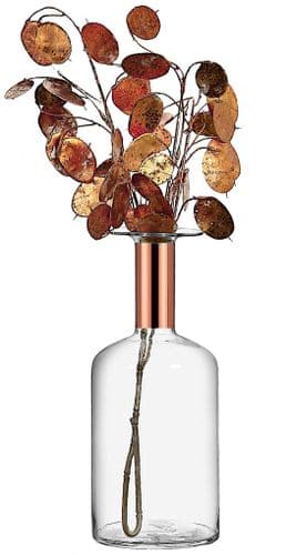 Copper Glass Bottle Vase 25cm