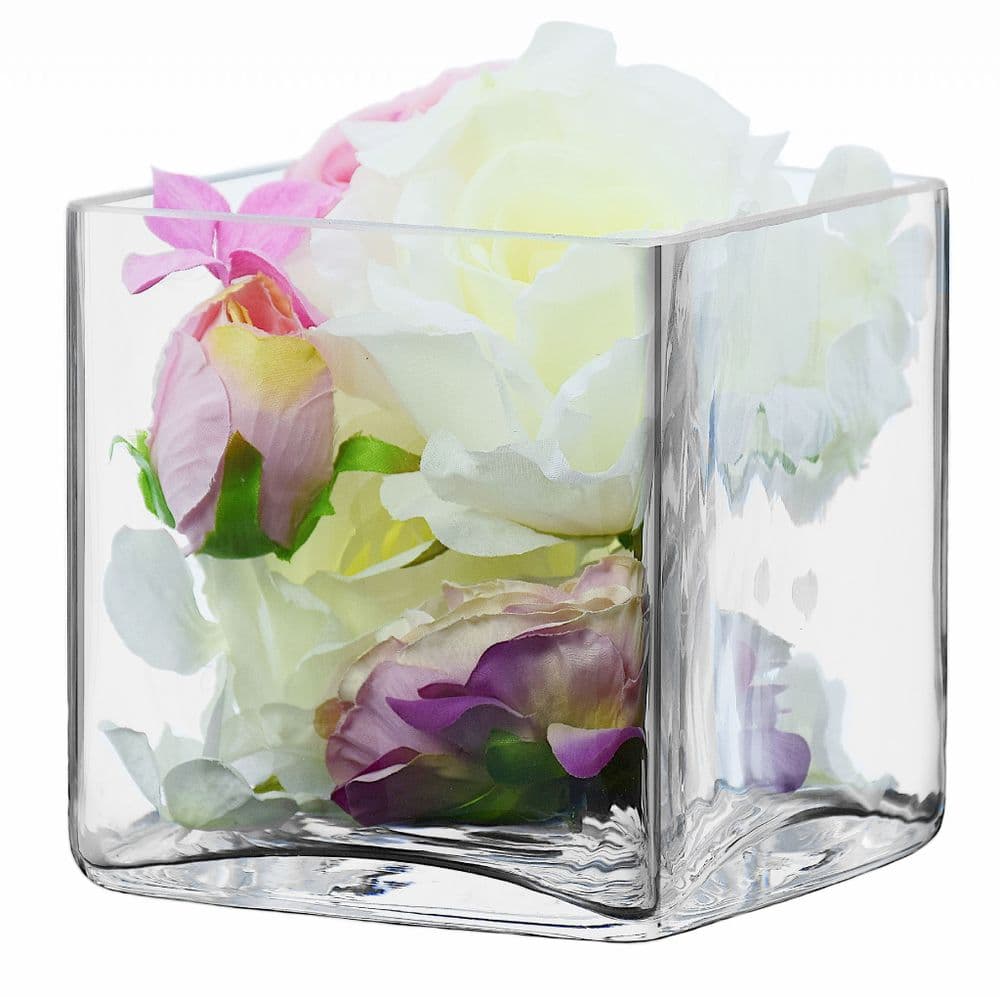 Cube Flower Vase 15cm, Solavia Glassware Vase Décor