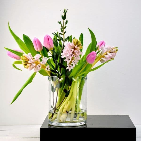 Cylinder Vase Pinched 15cm,  Solavia Glassware