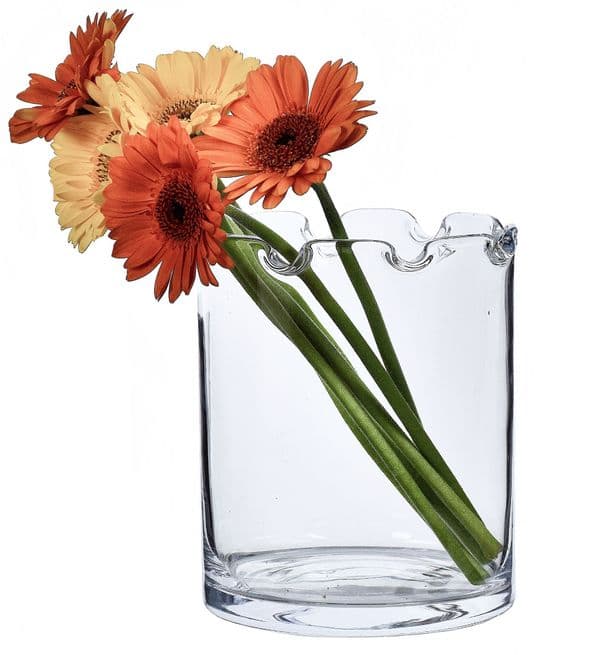 Cylinder Vase Pinched 15cm, Solavia Glassware