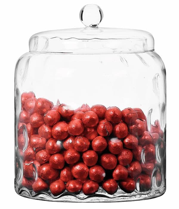 Dimpled Glass Candy Cylinder Jar 25cm – 25cm – Spring Gifts by Solavia
