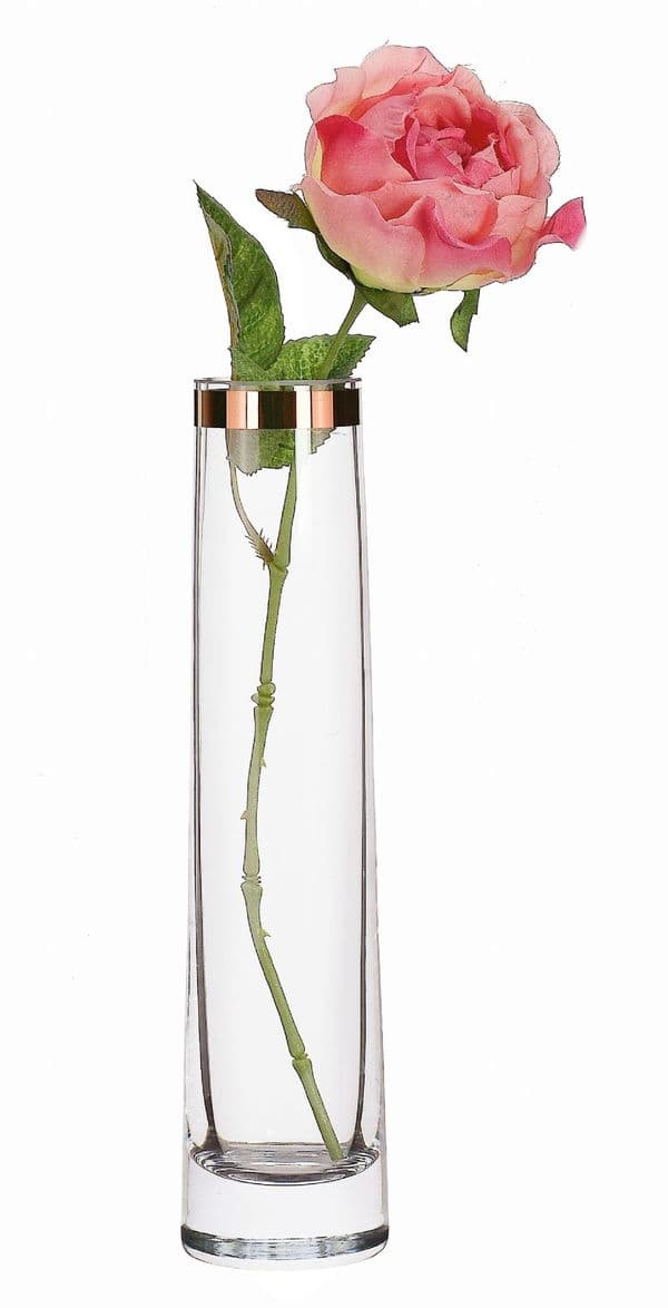 Single Stem Vase 27cm  Copper Gold | Solavia Fine Glassware