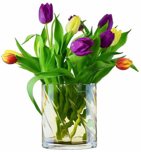 Glass Amber Vase 16.5cm