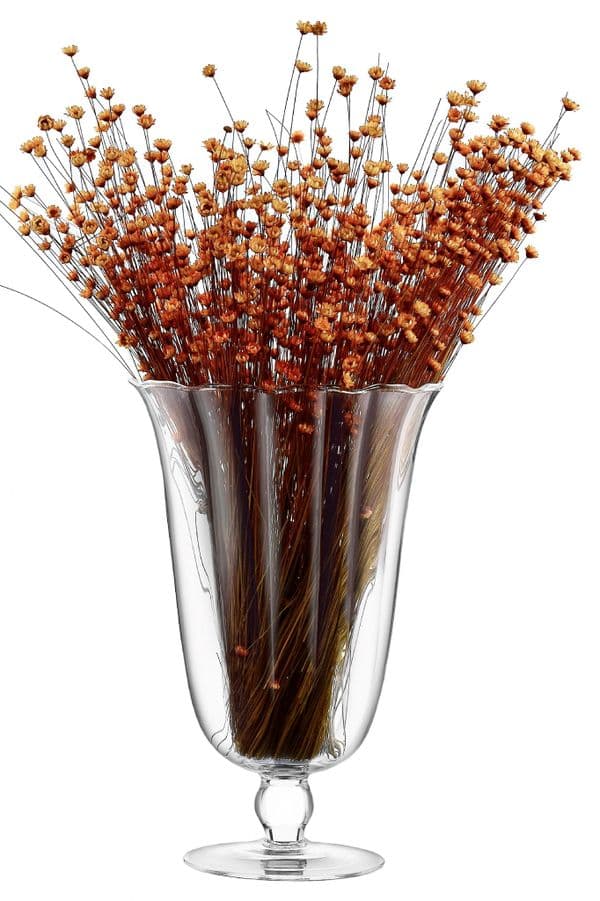 Glass Bell Vase 25cm Optic Pleat, Solavia Glassware Flower Décor