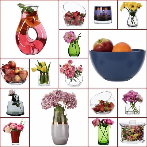 Glass Bell Vase 25cm Optic Pleat, Solavia Glassware Flower Décor