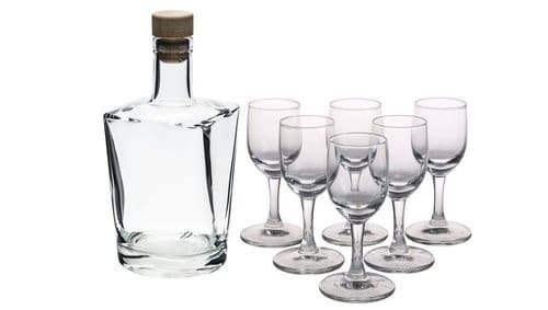 Glass Cordial Bottle Set Faro 700ml